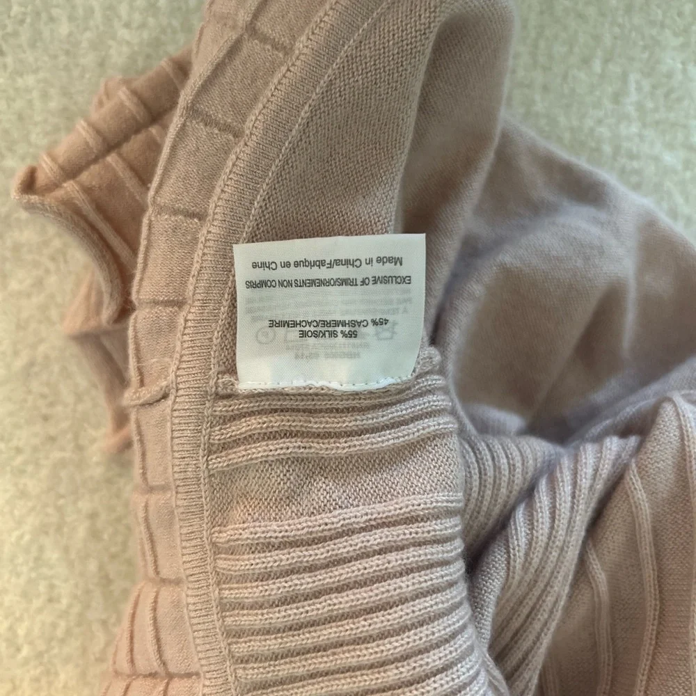 Tory Burch Ribbed Ballet Pink Peplum Sweater Silk/Cashmere Blend Large - Picture 14 of 15